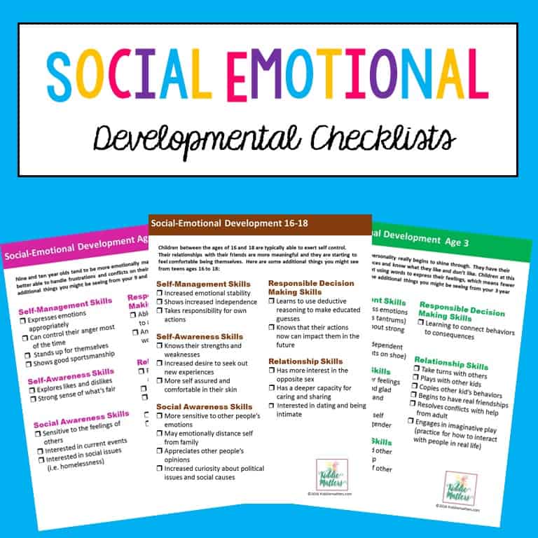 Social Emotional Development Checklists For Kids and Teens