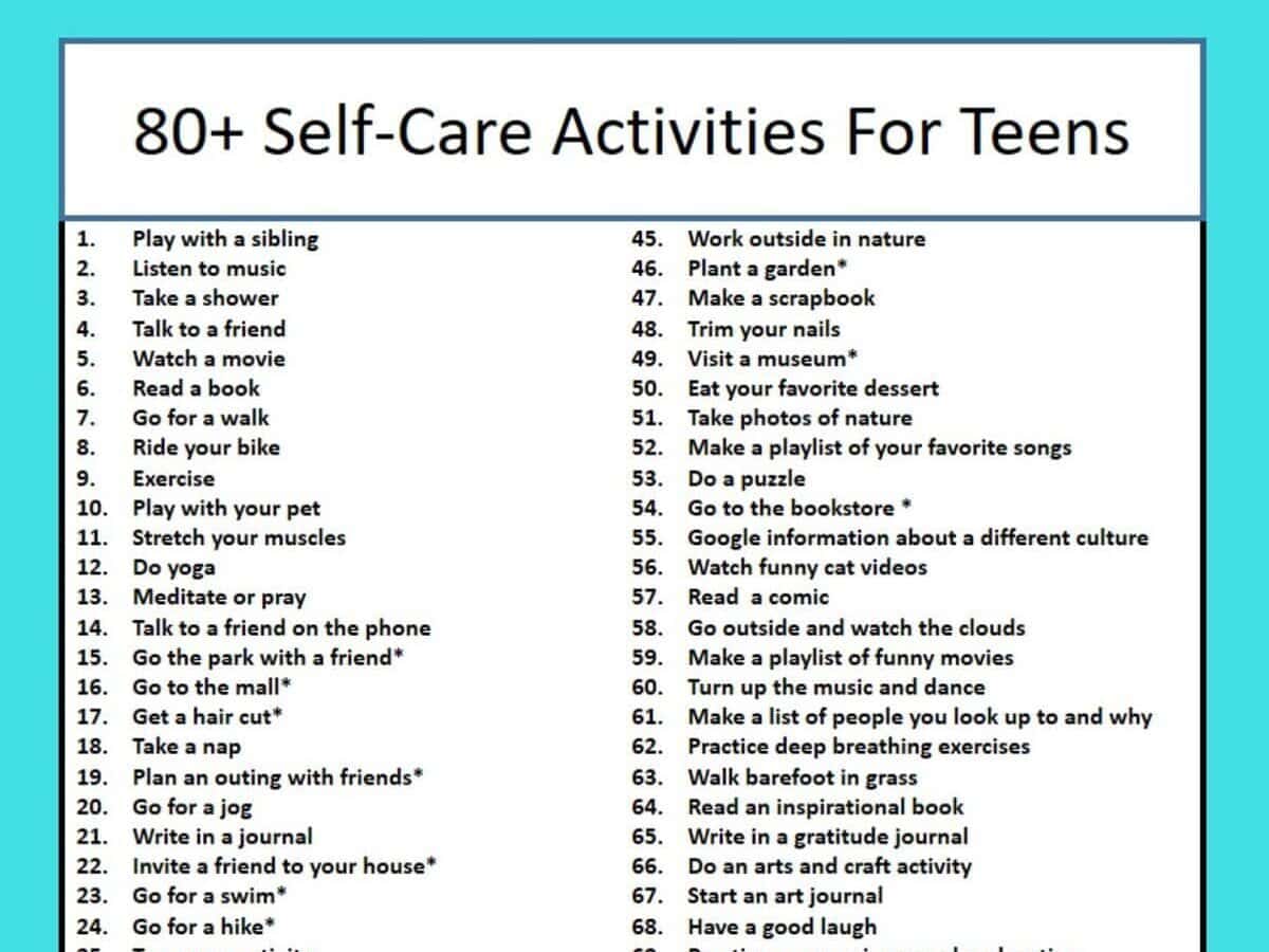 80+ self-care ideas for teens
